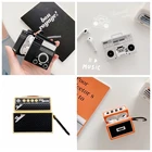 3D Милый Винтажный магнитофон для AirPods 1 2 3 Pro, мягкий силиконовый чехол с зарядкой, чехол для беспроводных Bluetooth наушников