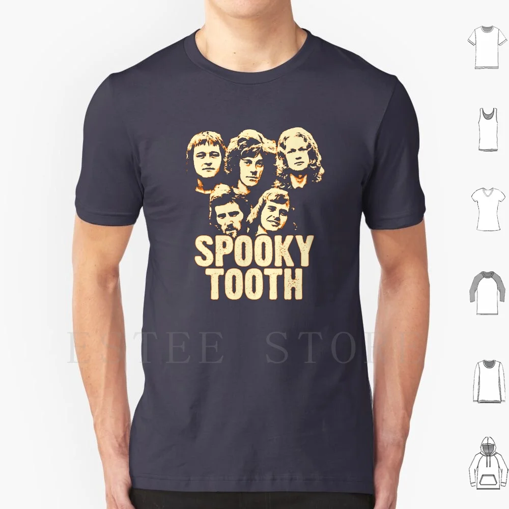 Хлопковая футболка с принтом Spooky Tooth музыкальный прог прогрессивным логотипом