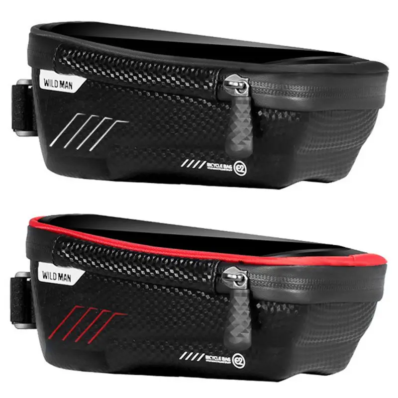 

WILD MAN Bicycle Bag Waterproof Press Screen Mobile Phone Bag Cycling Front Top Tube Frame Bag Cellphone Bag Bike Accessory