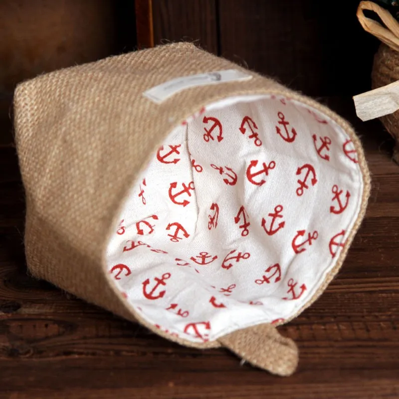 Висячая Джутовая сумка для хранения с хлопковой подкладкой и отделки вещей