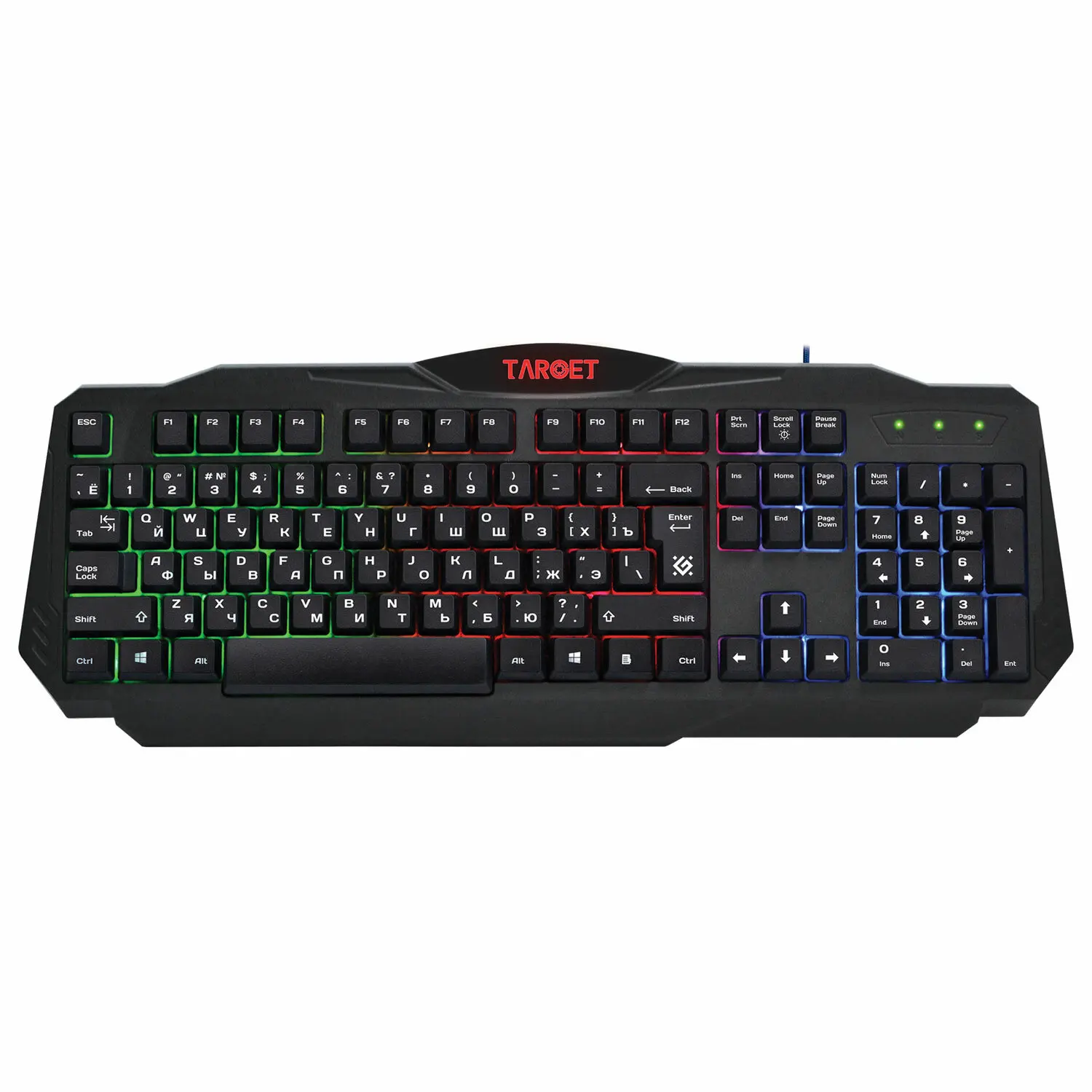 Набор проводной игровой DEFENDER Target MKP-350 USB клавиатура мышь 5 кнопок+1 колесо-кнопка