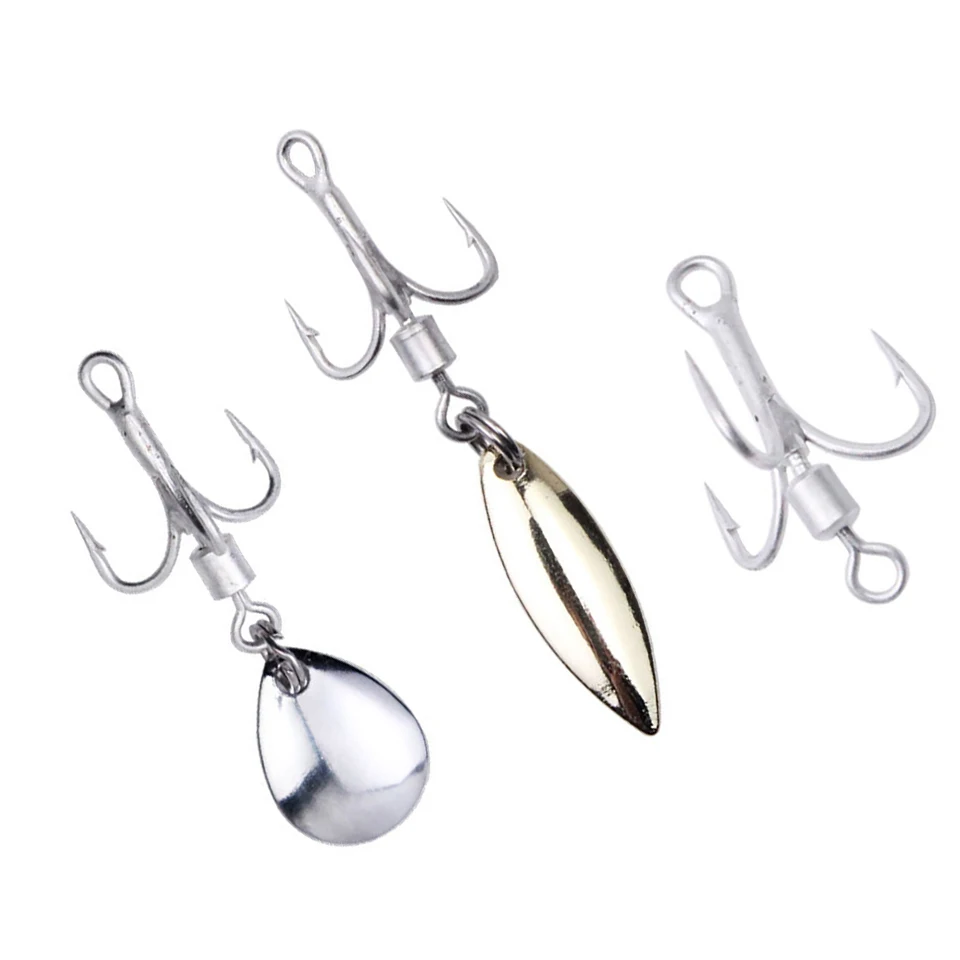 

WALK FISH 4 шт./лот 6 #/8 # рыболовный крючок из высокоуглеродистой стали тройные перевернутые крючки с блесной ложкой блестками рыболовные снасти ...