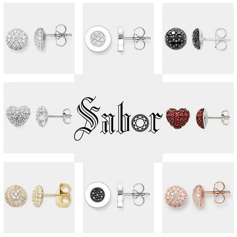 Серьги гвоздики с фианитами круглые серьги шариком и сердцем модные ювелирные