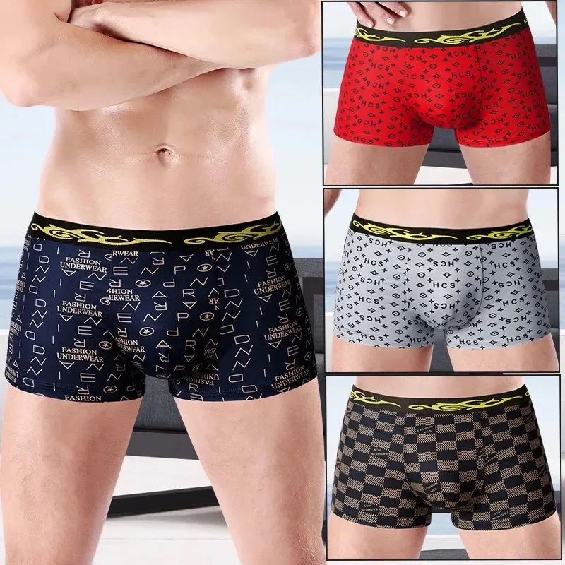 Boxer Men Panties Breathable Comfortable Underwear Man Boxers Plus Size Elastic BoxerShorts Underpants Male Printed Boxers M-3XL