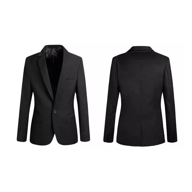 

Men Blazer Coat Slim Suit Korean Style Black Casual Business Daily Jackets SWD889