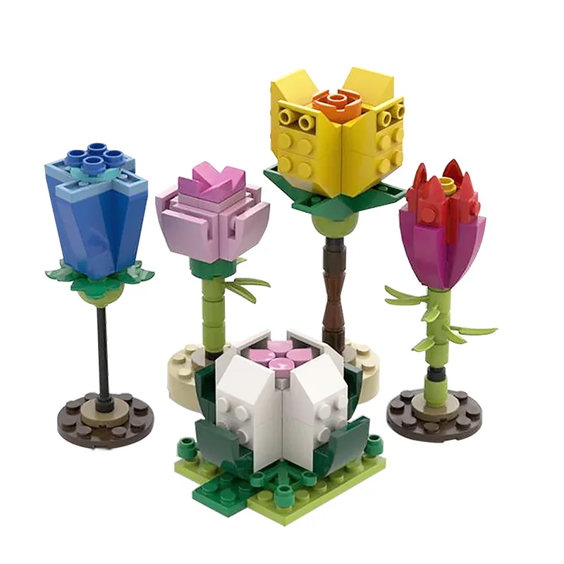 

Locking Moc Friend Creator Rose Flower Accessory Model Figures Building Blocks Toys For Kids Accessories Parts Bricks Decoration