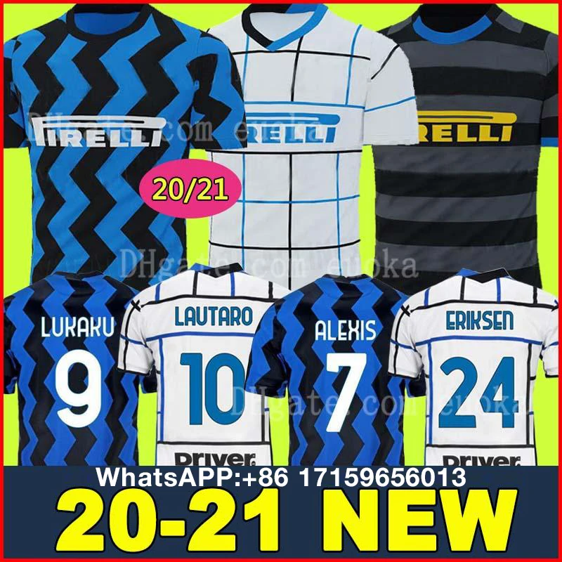 

Nova inter milanes camisa de futebol lukaku vidal barella lautaro eriksen alexis hakimi 20 21 camisa de futebol 2020 2021 tercei