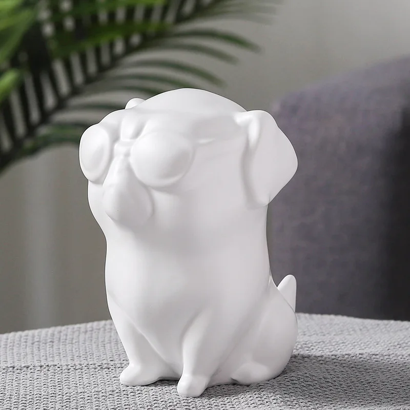 

Nordic Minimalist Ins Wings Bulldog Ceramic Dog Crafts Living Room Porch Home Decoration Creative Ornaments Gift