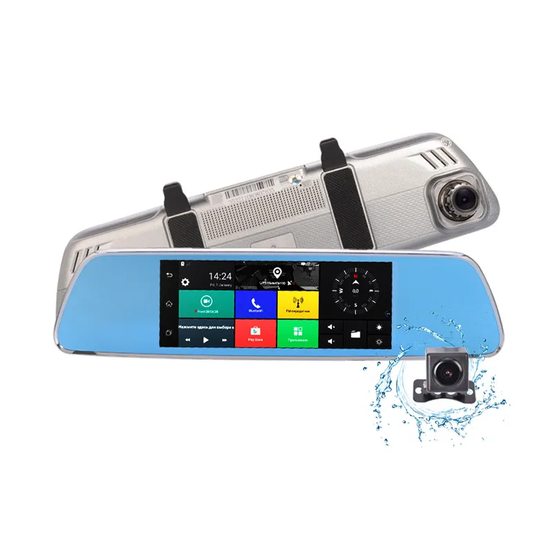 

7 inch Touch Screen Dual Lens DVR 3G FHD 1080P Android Bluetooth Wifi GPS Car DVR / Rearview Mirror Dash Cam / Car Black Box