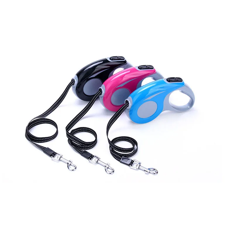 

5m Long Extendable Dog Leash Automatic Retractable Leash Durable Nylon Dog Walking Leash Leads Reflective Pet Leash Rope