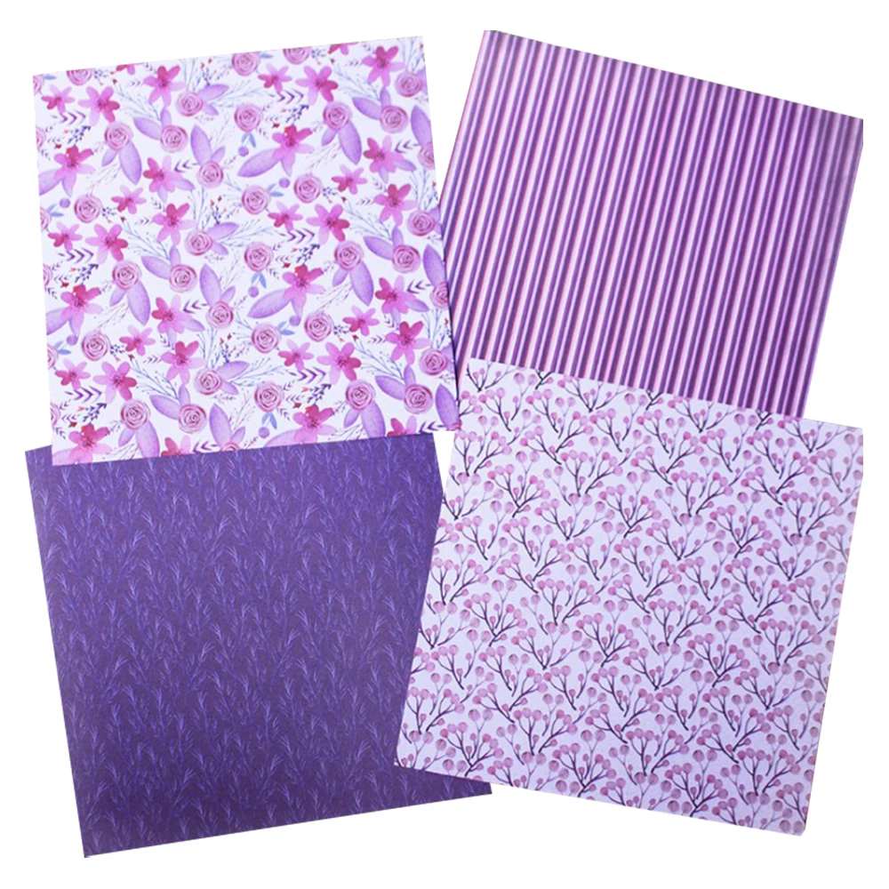 

6 Inches Scrapbook Paper Pad 24 Sheets Violet Bloom Diy Origami Art Craft Photo Album Background Paper