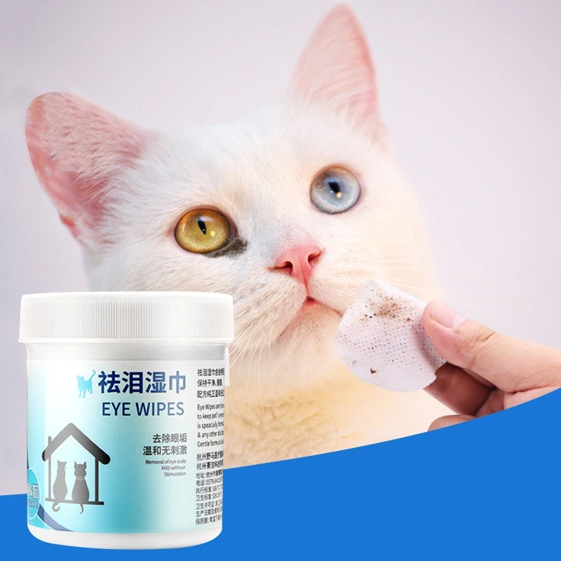 

100Pcs/Can Pet Eye Wet Wipes Dog Cleaning Paper Towels Cat Tear Stain Remover