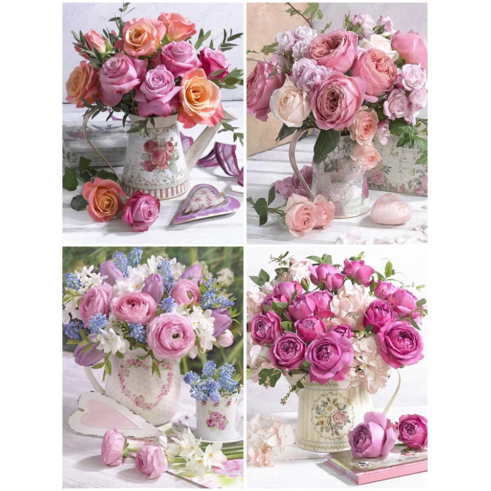 

Набор для алмазной вышивки, картина 5D «сделай сам» с цветами, розами, квадратными стразами