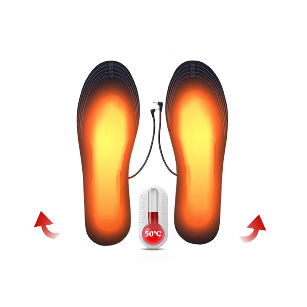 1 Pair New USB Heated Insoles Foot Warming Pad Feet Warmer Sock Mat Winter Outdoor Sports Heating Shoe Warm | Спорт и развлечения