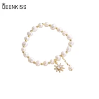 qeenkiss bt706 fine jewelry wholesale fashion woman birthday wedding gift six point star aaa zircon 18kt gold elastic bracelet