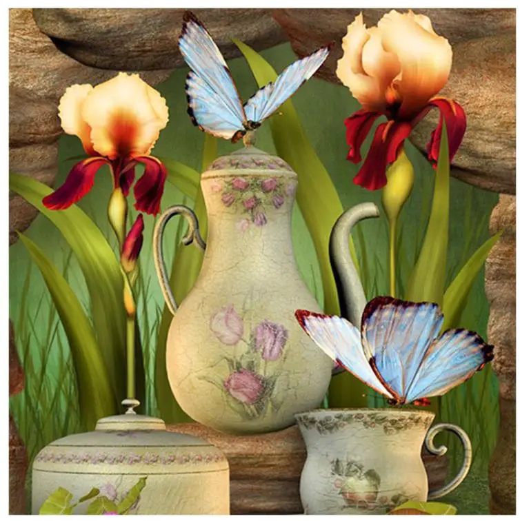 Алмазная мозаика радужные цветы ваза алмазная картина искусство алмаз вышивка