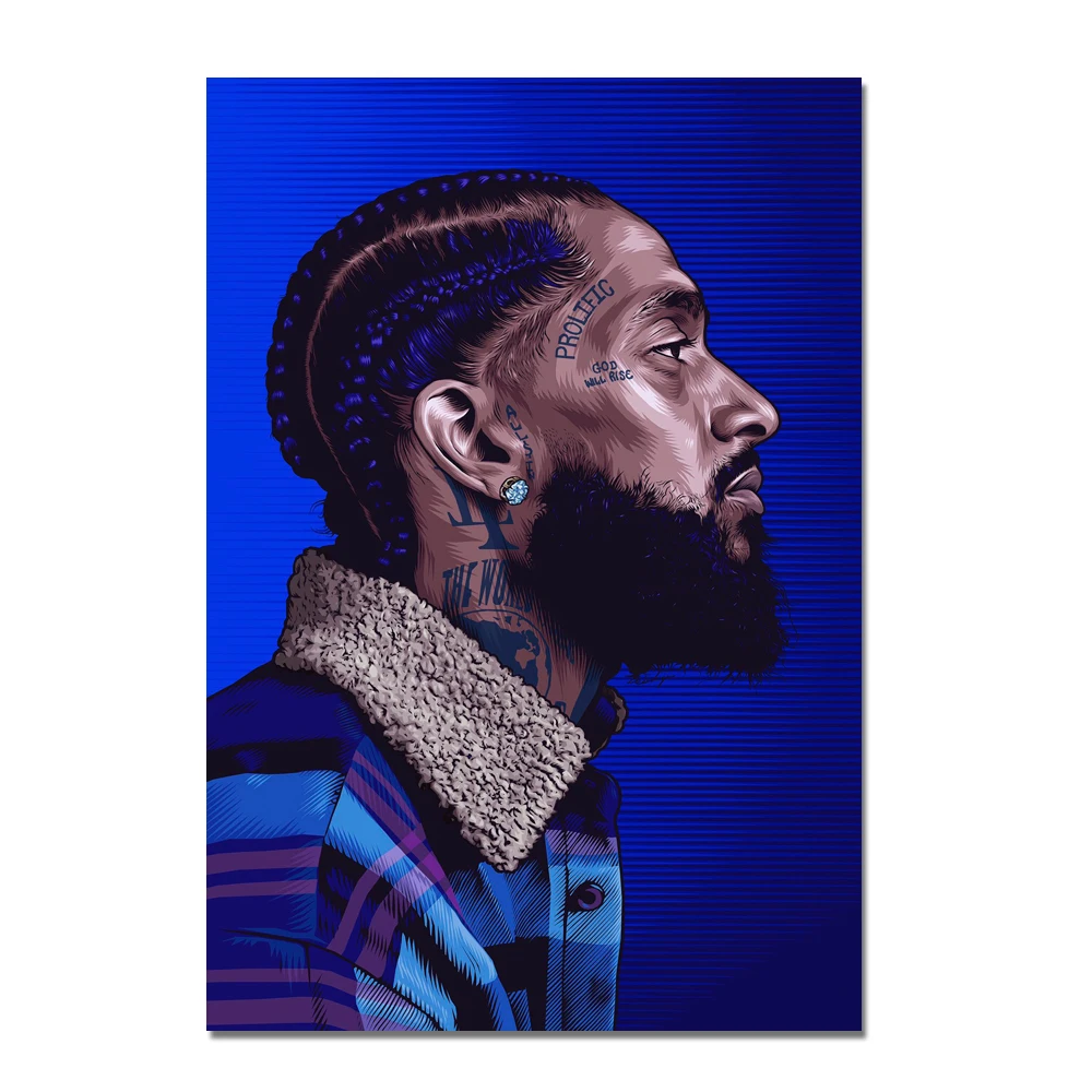 Абстрактная фигурка живопись известный американский рэпер Nipsey художественный