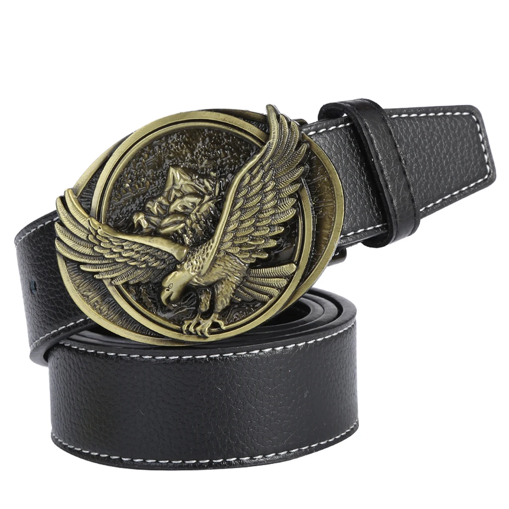 Ремень кожаный мужской в стиле древней бронзы стильный Повседневный модный пояс