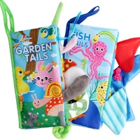 baby waterproof can tear 3d animal tail with sound paper cloth book child animal marine cognition early education learning toys
