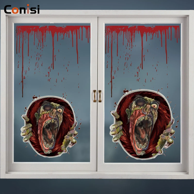 Conisi Хэллоуин ПВХ творчества Туалет Декор &quotУжасы&quot Стикеры Праздник Наклейка