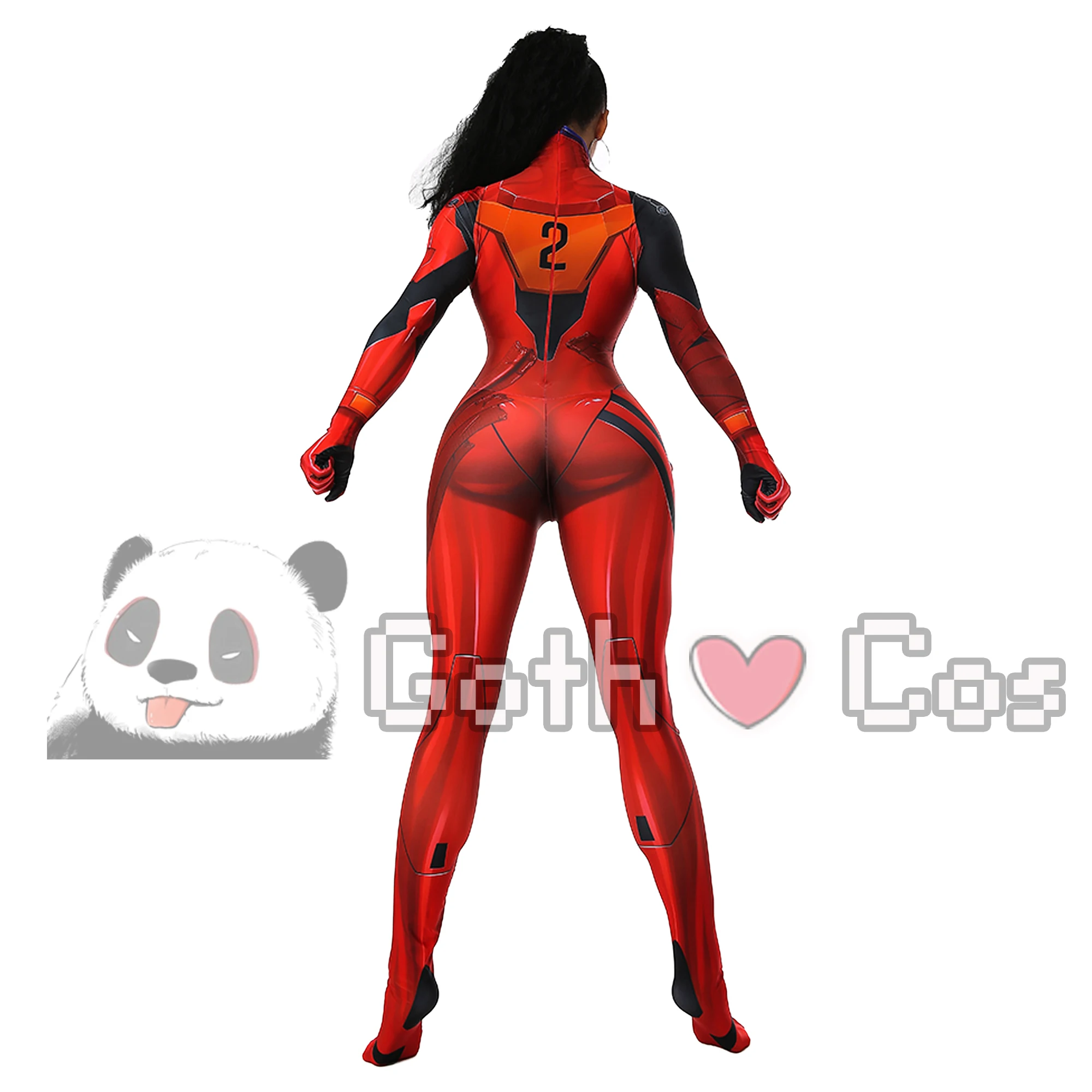 

Asuka Langley Soryu Plugsuit Spandex Jumpsuit Asuka Zentai Costume Cosplay EVA Mari Bodysuit