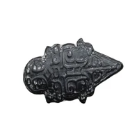 chinese red mountain culture collection meteorite carving crocodile pendant