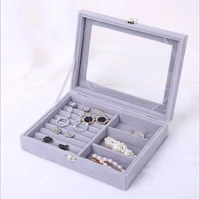 flannel portable jewelry box home travel essential ring earrings jewelry storage box gift boxes for jewellery