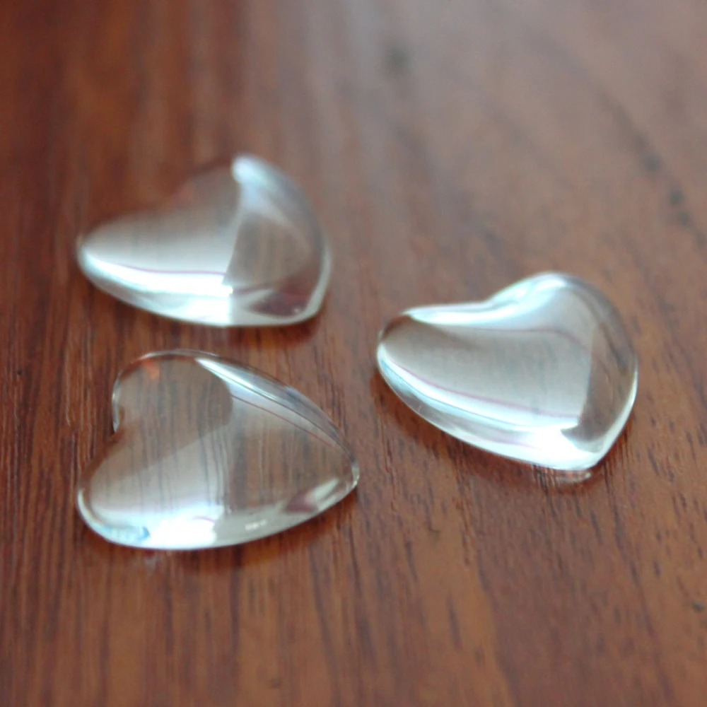 

Heart Clear Glass Cabochon Diy Making Transparent Stone Multi Sizes Supplies for Jewelry Accessories