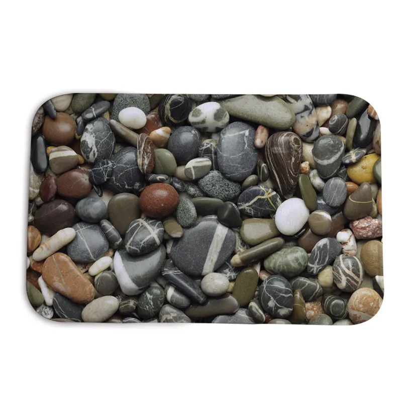 Ванная комната Душ Противоскользящий коврик 3D трехмерный камень большой круглый