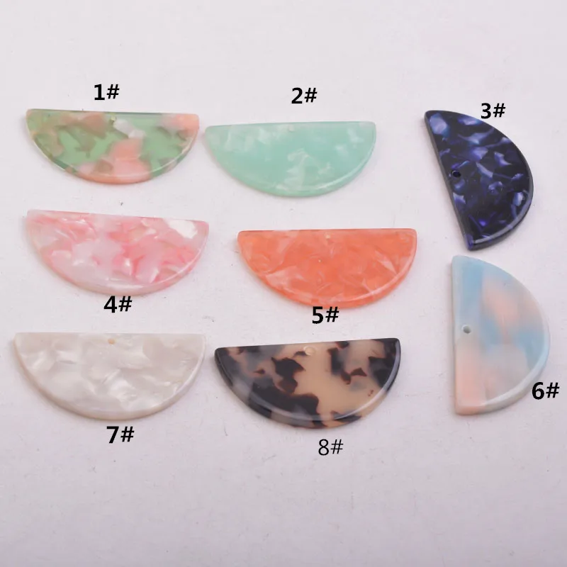 Ацетатные плиты полукруглые амулеты 18*37 мм подвески из уксусной кислоты