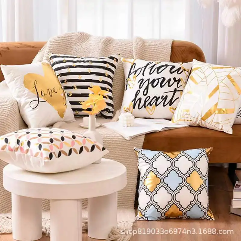 

Home Pillow Cover European Solid Dutch Velvet Stripe Pillow Case Sofa Decoration Chair Car Throw Pillow Cushion Without Core