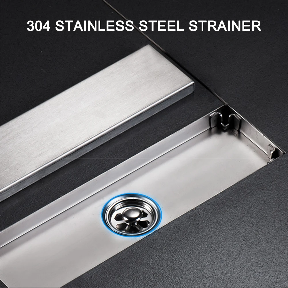 invisible bathroom floor drain stainless steel anti odor drainage rectangle shower drain for hotel free global shipping