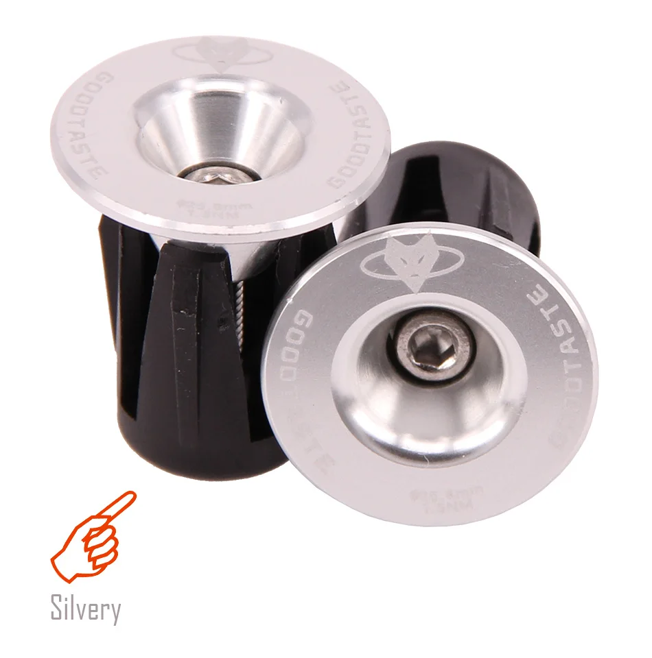 Silvery Руль для шоссейного горного велосипеда, колпачок для велосипедной ручки, заглушки, заглушка из алюминиевого сплава, заглушка для одной пары, аксессуары для горного велосипеда - Цвет: Silvery