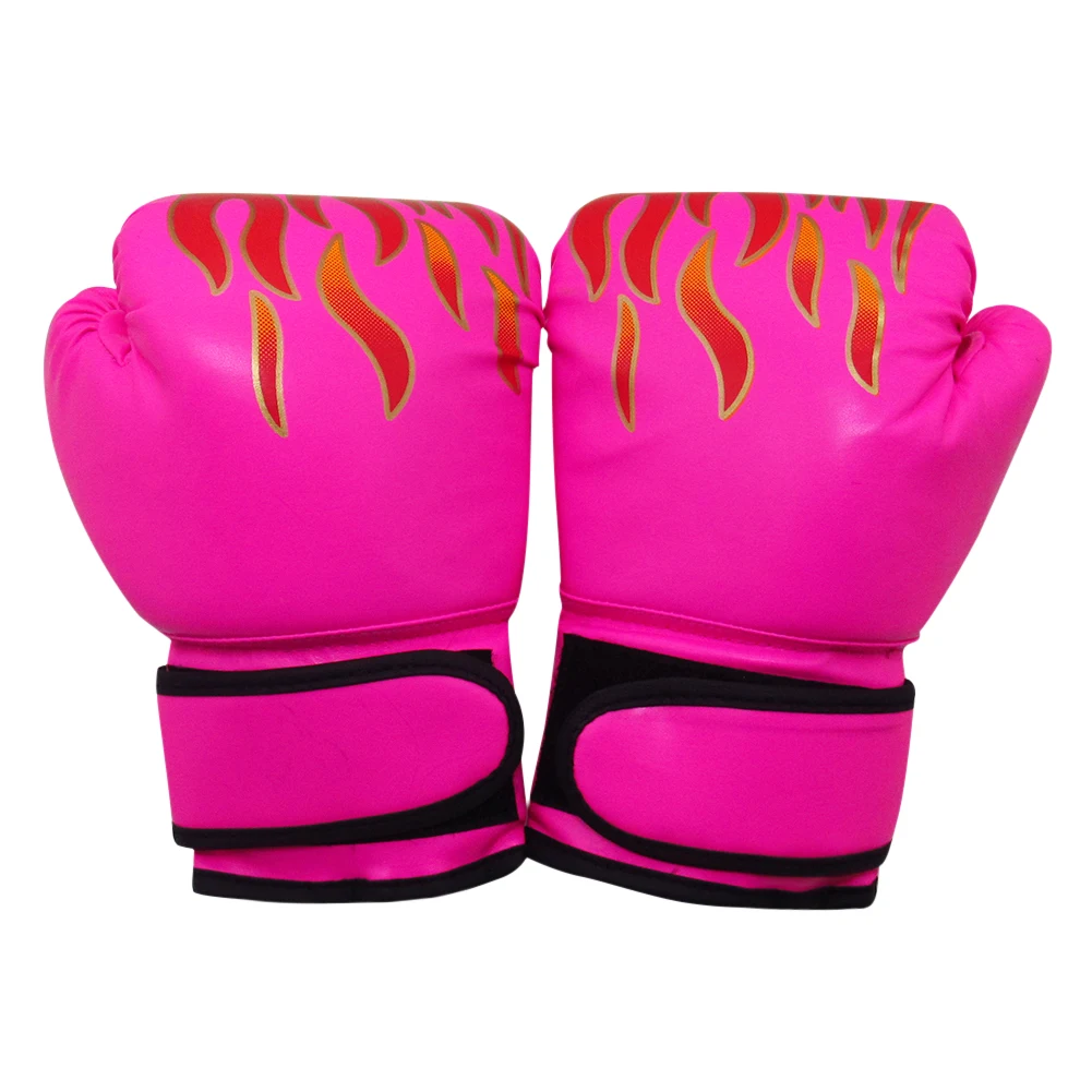 

2pcs Boxing Training Fighting Gloves Kids Breathable Muay Thai Sparring Punching Karate Kickboxing Professional Flame Gloves