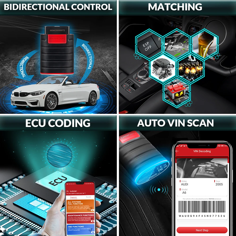 Диагностические инструменты Thinkcar thinkdiag новая версия Obd2 Bluetooth полная система obd2