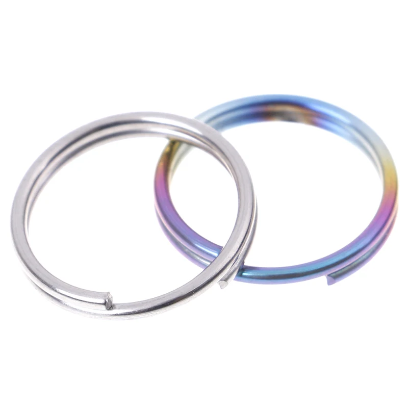 

14mm Titanium Alloy Key Ring TC4 Flashlight Clip Keychain 2Pcs Circle