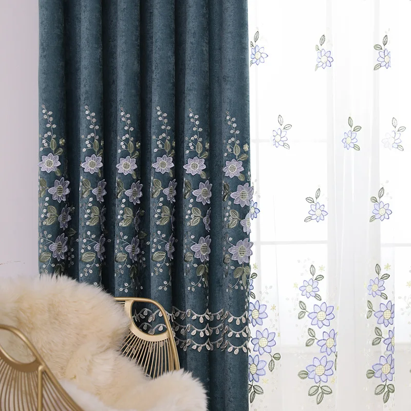 Новые шторы Chinelle вышитые занавески пасторальные свежие для гостиной спальни