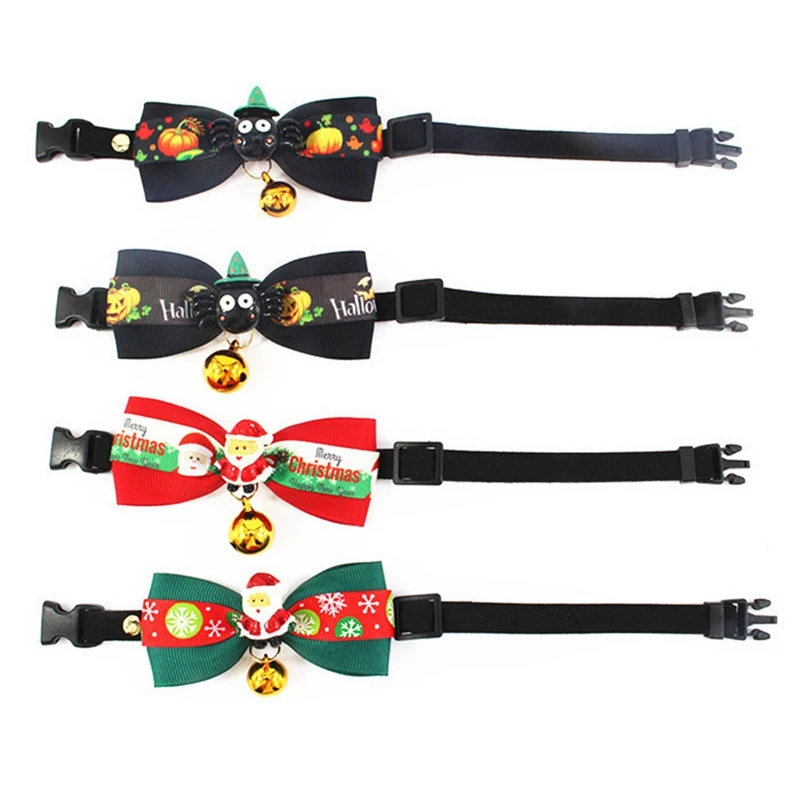 Милые рождественские ленты для собак галстуки кошек шеи галстуки-бабочки