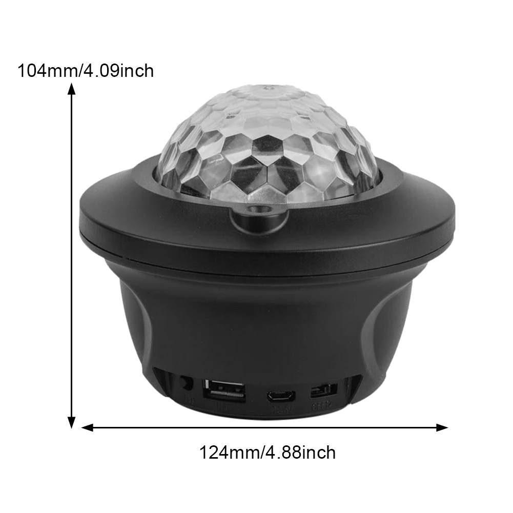 

With Bluetooth Speaker Decoration Bedroom 360 Degree Rotating Starry Sky 6W Ocean Wave Party Ceiling Projector Light USB LED