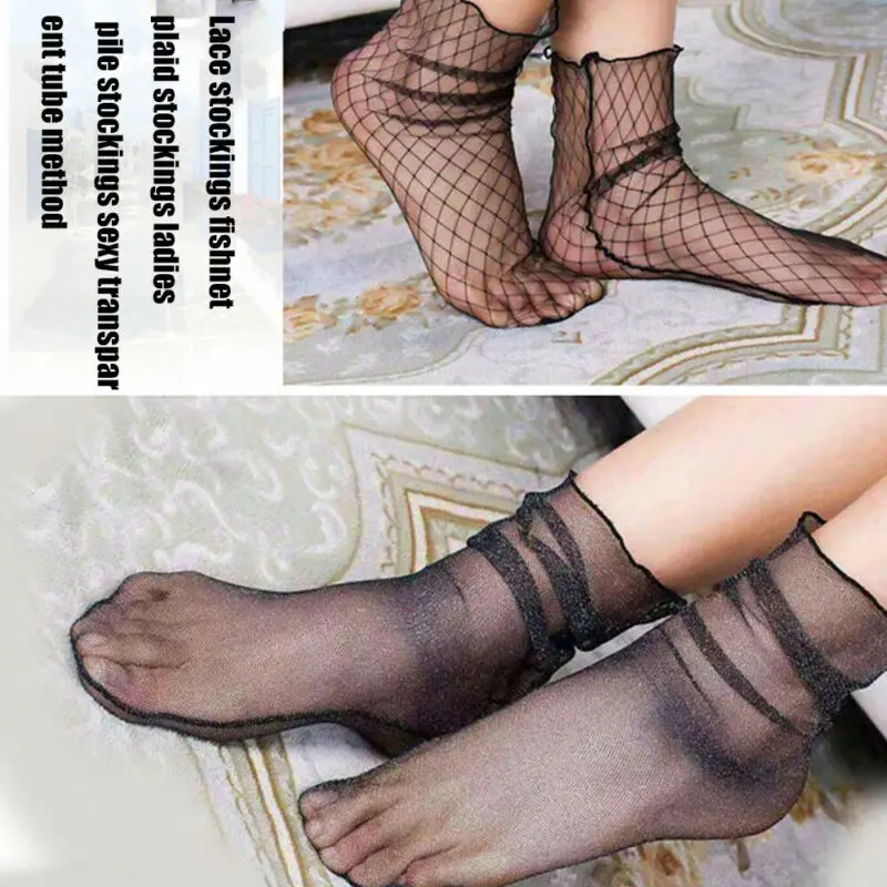 Новинка 2019 модные женские прозрачные блестящие сетчатые Чулочные изделия до
