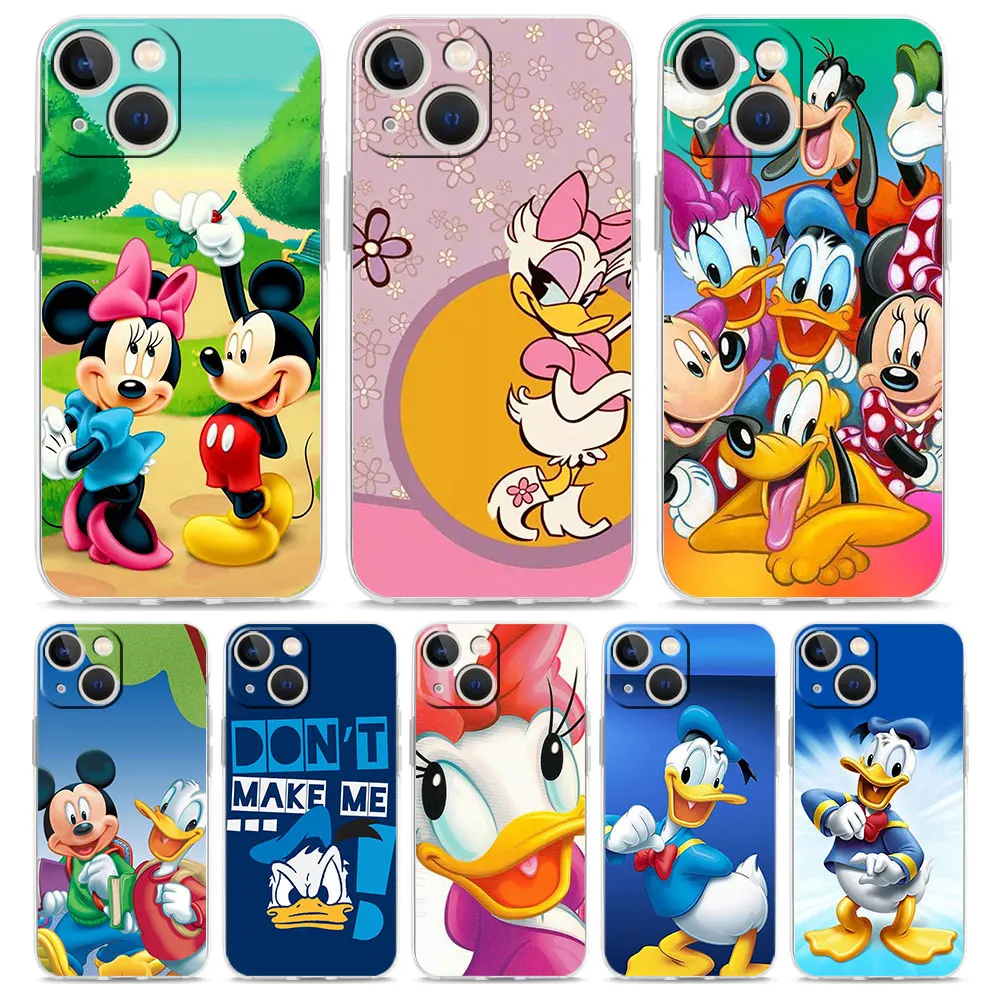 

Disney Mickey Minnie Donald Case for Apple iPhone 13 Pro Max 12 Mini 11 Luxury Silicone Cover Funda iPhone 11 Coque Shell Capa