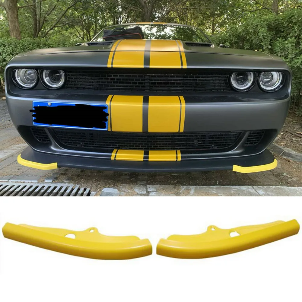 

Pair Yellow Front Bumper Lip Splitter Protector For Dodge Challenger 68327082AA Car Accessories High Quality Car Bumper
