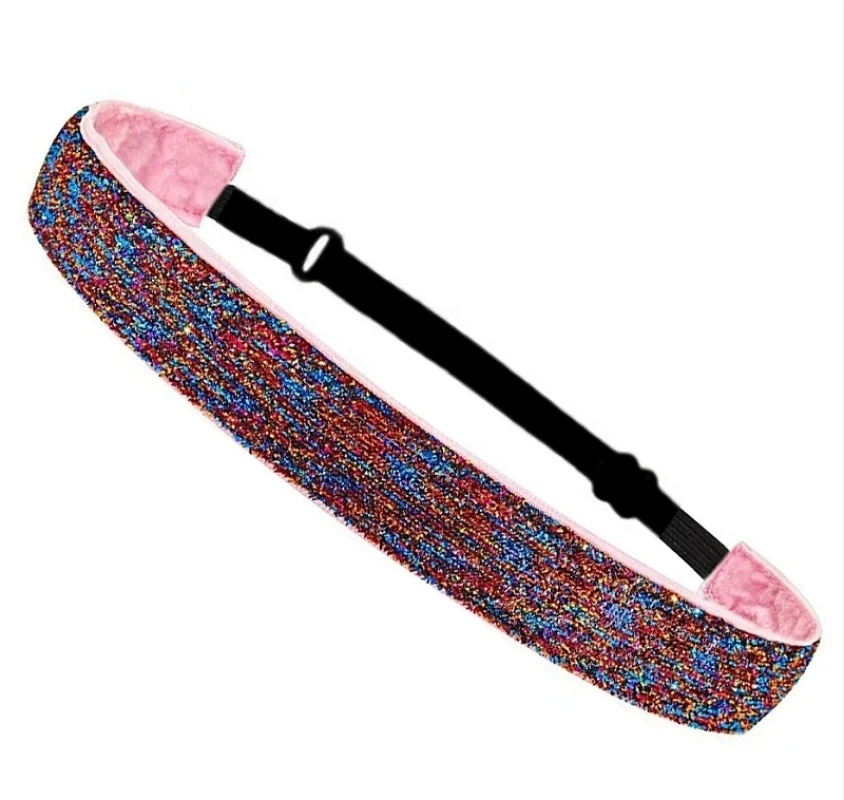 

1Pc Women Girls Glitter Elastic Sports Headband Bling bling Headbands Anti-slip Kids Headband Girls Hair Hoop Hair Accessories