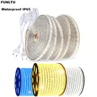 Водонепроницаесветодиодный Светодиодная лента SMD5050, Гибкая sM лампа с разъемом питания, 60 светодиодов, 220 В переменного тока, 1 м2 м3 м5 м6 м8 м9 м 10 м15 м20 м