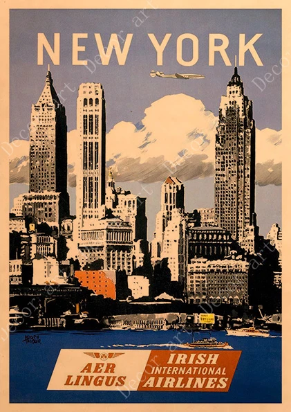 Американский город Нью Йорк путешествия холст живопись винтажные настенные