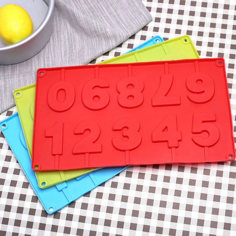 1 шт. силиконовая форма для леденцов 0 ~ 9 цифр антипригарная помадка инструменты