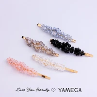fashion hand made crystal beaded hair pins bridal luxury jewelry gold hair clips fashion headpiece accessories for women