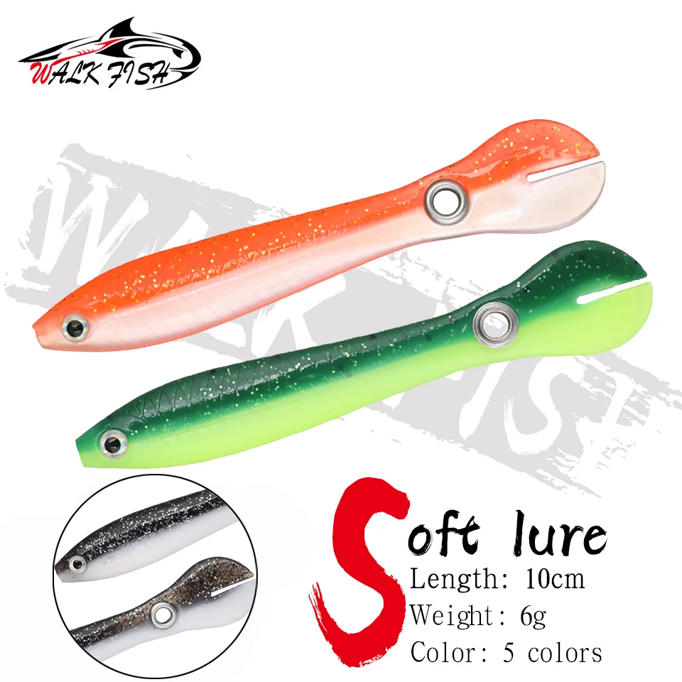 WALK FISH 1 шт. мягкие креветки черви приманка в виде рыбы силиконовая искусственная