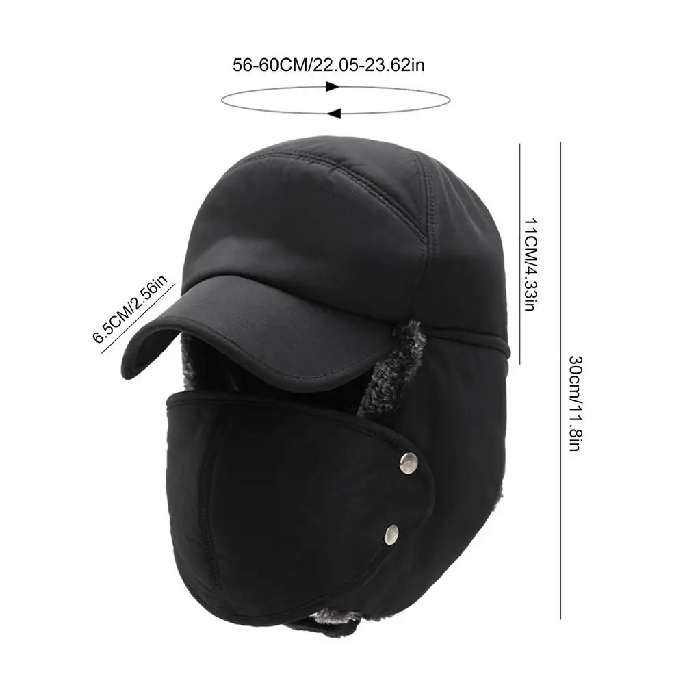 

Newest Windproof Warm Hat Men Women Bomber Faux Fur Ear Flap Hat Cap Winter Ski Trooper Trapper Solid Color Cotton Lei Feng Cap