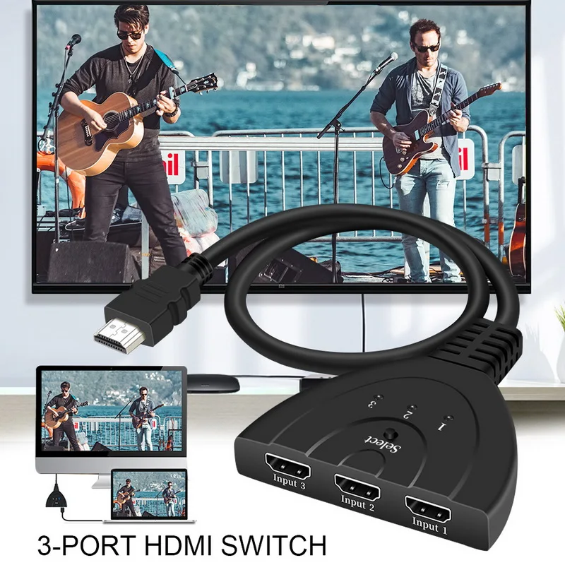 DIDIHOU Mini 3 порта Переходник HDMI разветвитель Кабель 3x1 переключатель сплиттер Поддержка Ultra HD 1080P для dvd-плеера HDTV Xbox
